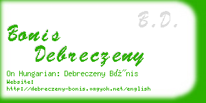bonis debreczeny business card